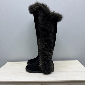 Koolaburra Black Suede Sasha II Knee High Winter Boots Size 6